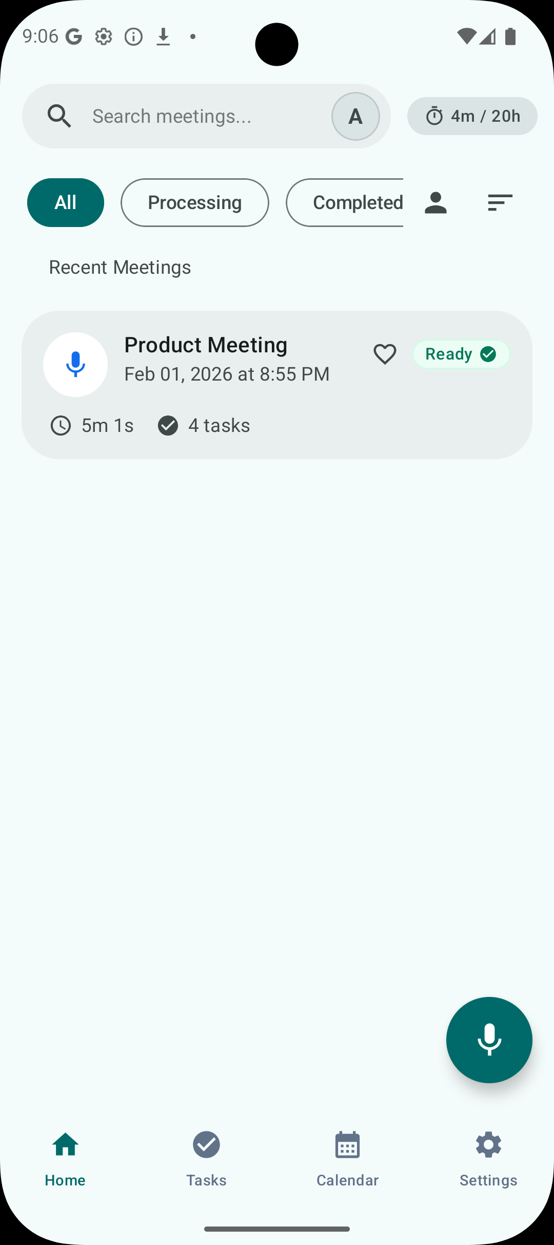 Nexnote app home screen